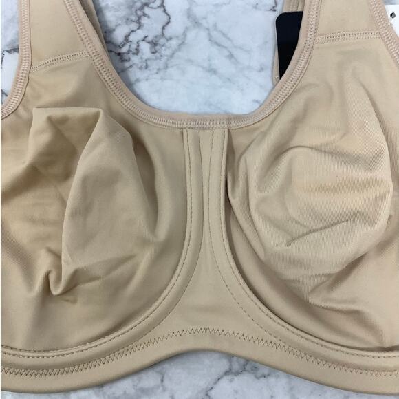 Wacoal Size 38DD Sand Simone Sport Underwire Bra Full Coverage Workout K2-4 - Picture 4 of 11